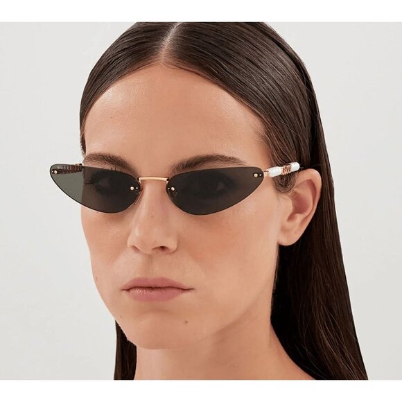 NEW GUCCI SUNGLASSES GOLD WOMEN CAT EYE EYEWEAR GUCCI GG1920S 001